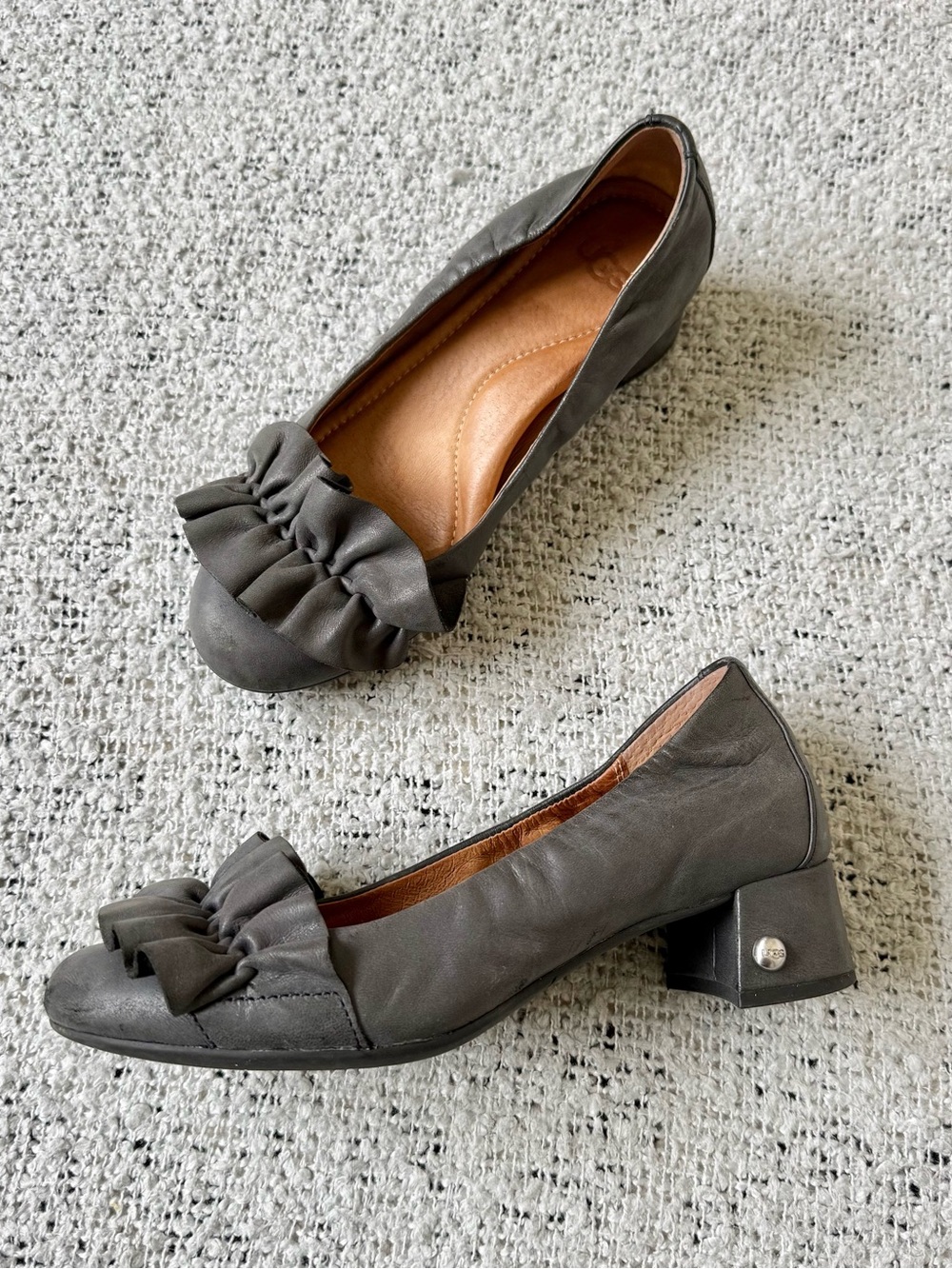 UGG Gray Ruffle Toe Low Heel Women's Shoes Size 5